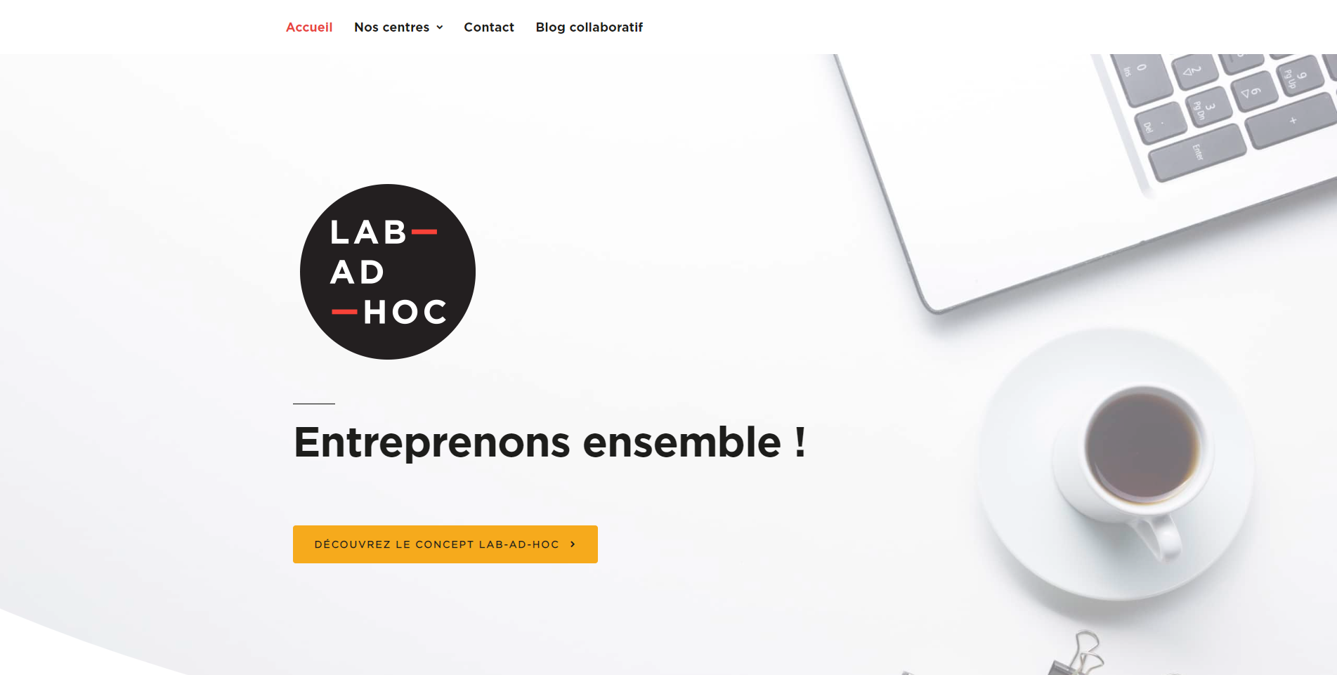 Site vitrine Lab-ad-Hoc, créé par Comm' Julie, agence web et print.