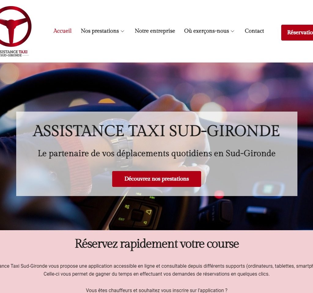 Site vitrine Assistance Taxi Sud-Gironde