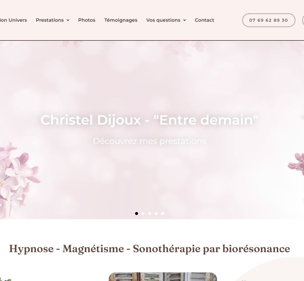 Site one page Christel Dijoux